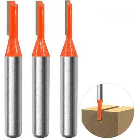3-teiliges Set gerader Fräser mit 8-mm-Schaft. Nutfräser, Holzbearbeitungsfräser, Holzbearbeitungswerkzeuge, 3 mm, 4 mm, 5 mm Fräser für Holzbearbeitung, Bohren und Schnitzen. (1/4)