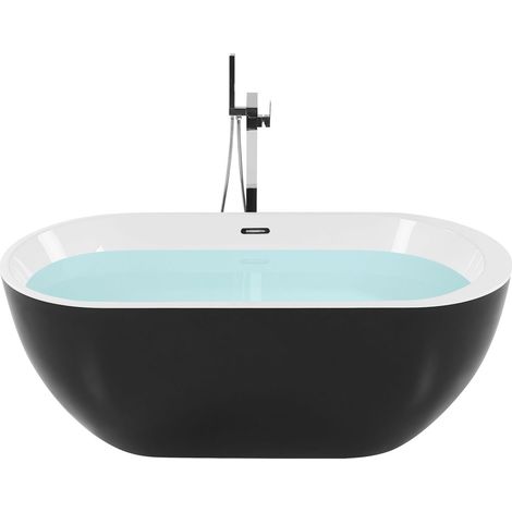 Freistehende Badewanne NEVIS 170 x 80 cm Schwarz