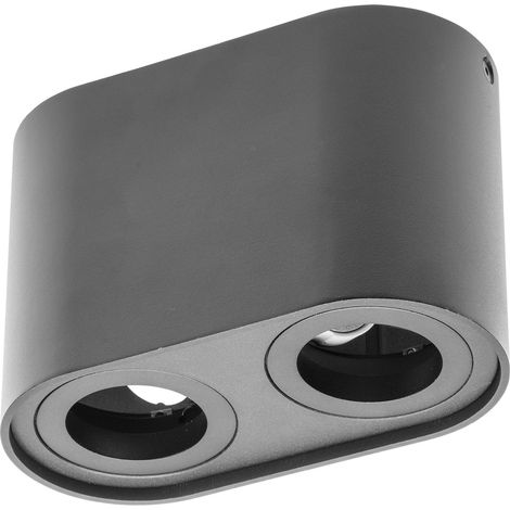 Plafonnier en aluminium, 83 x 165 x 110, IP20, max. 50 W, rond, noir (1/5)