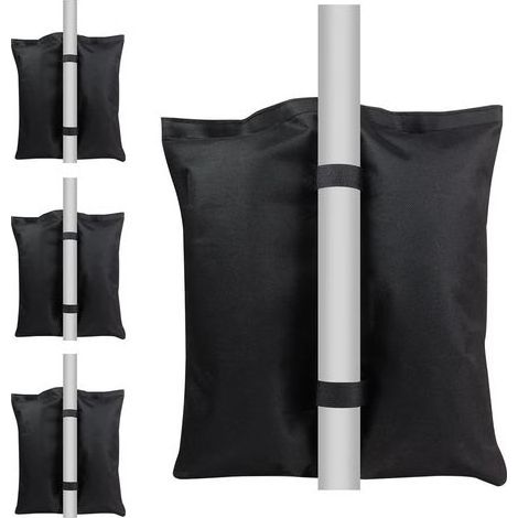 Paquet de 4 Sacs De Sable Poids, À Toute épreuve Poids de Sable Gazebo, Sacs de Poids de Sable pour Tente à Auvent Pop up, Parasol de Patio, Parasol, Sac de Pieds Lestés pour Trampolines, Noir (1/5)