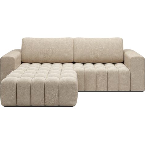 Sofá de esquina convertible DORY beige 250 cm con almacenamiento en el ángulo izquierdo (1/5)