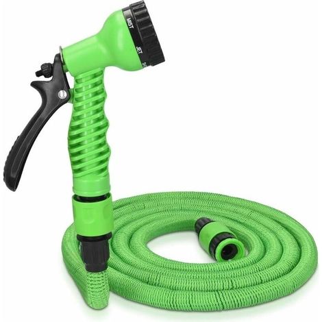 D'arrosage Extensible 7,5m avec 7 Fonctions Pistolet - Tuyau Flexible et rétractable Jardinage pelouse Plante Fleur (1/5)