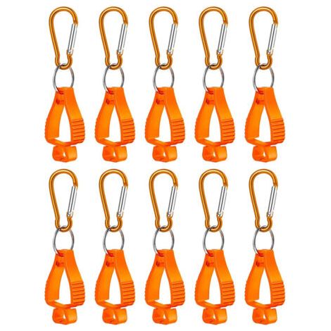 10 pièces pinces à gants mousqueton métal pour travailleur construction