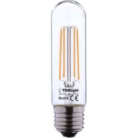 Lampadina top light e27 t30 ft 8w c led tubolare filo trasparente
