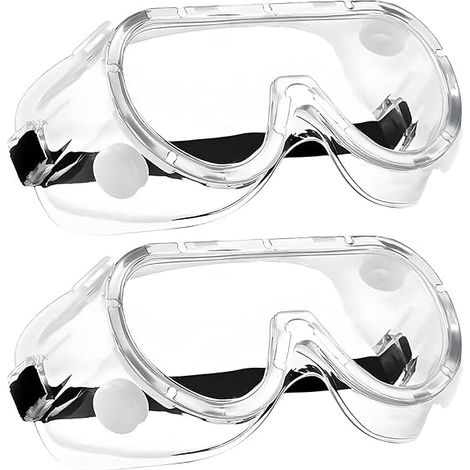 2 Paires de Lunettes de Sécurité Transparentes avec Lentilles Anti Buée Protection Latérale et Protection UV pour Bricolage, Chimie, Travaux, Chantiers (1/4)