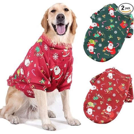 Set of Christmas Sweaters for Dogs - Cat Sweater Christmas Clothes Outfit for Winter Warm Holidays Christmas Costumes for Pets (Medium) (1/5)