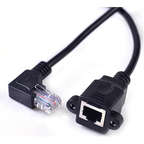 rechtwinklige Netzwerkkabelverlängerung, RJ45-Stecker (männlich/weiblich) mit Schraubloch, Hochgeschwindigkeits-RJ45-Netzwerkstecker (männlich/weiblich) (1/5)