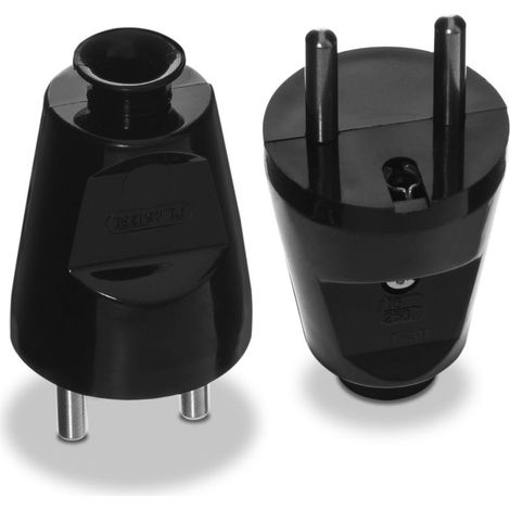 Abnehmbarer gerader Stecker 2P+Z, 16A, 250V Schwarz - VT-301-0035