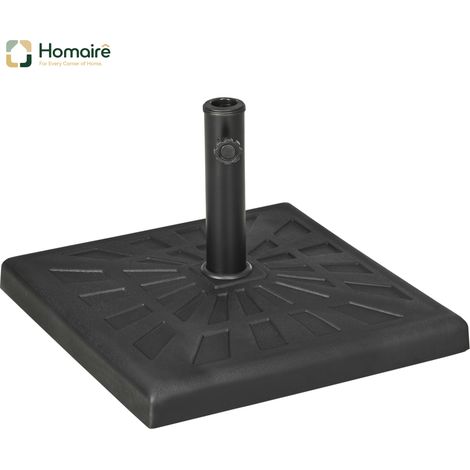 HOMAIRE Sonnenschirmständer stabil 19 kg für Schirmstangen Ø 32/38/48 mm, Kunstharz schwarz
