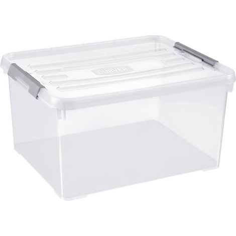 Curver 243813 Scatola di immagazzinaggio HANDY impilabile (L x L x A) 490 x 390 x 250 mm Trasparente, Argento 1 pz.