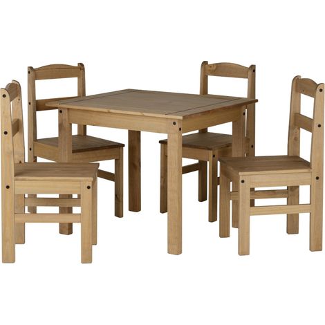 Panama 4 Seat Dining Set in Waxed Pine (1/5)