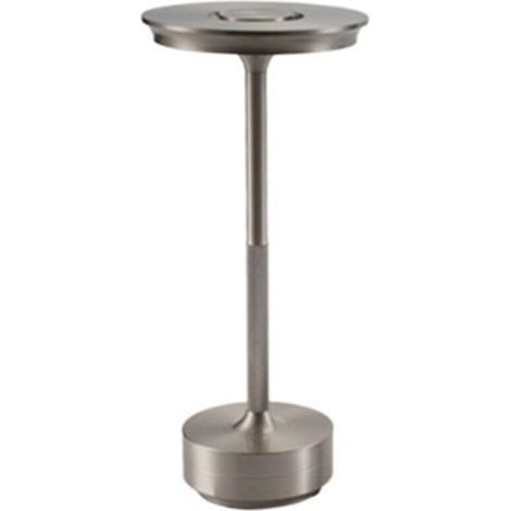 Lampe de Table LED Vintage Rechargeable avec Batterie 1200mAh, Lampe de Table Sans Fil Luminosité Dimmable, Lampe de Table Tactile pour Restaurant et Bar, 3 Températures de Couleur (Silver) (1/5)