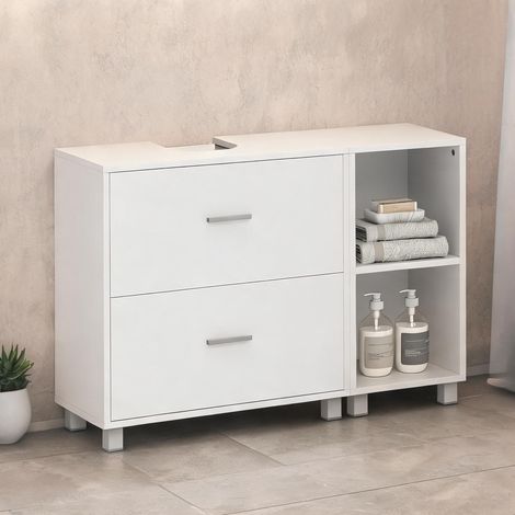 Meuble de salle de bain blanco en MDF 90 x 30 x 60 cm (1/5)