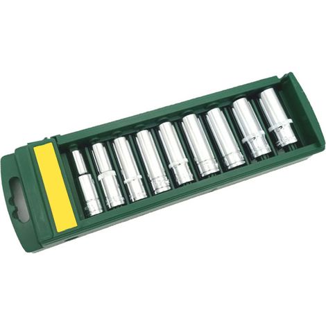 9-teiliges Set mit 3/8-Zoll-Sechskant-Steckschlüsseln, Verlängerungsbits aus Chrom-Vanadium-Stahl und 6-Punkt-Schlagschrauber-Steckschlüsseln (1/5)