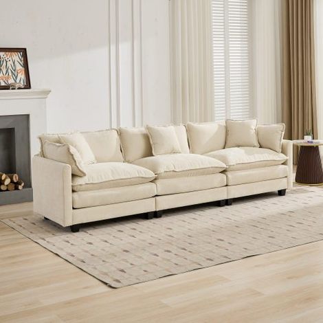 Canapé Cloud une place (pouf non inclus), canapé d'angle moderne, idéal pour le salon, la chambre et l'appartement, coussin d'assise double couche confortable, tissu chenille respirant