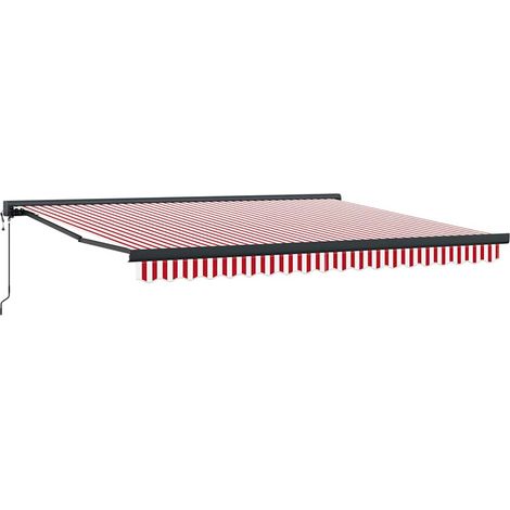 Maison Exclusive - Tenda da Sole Rosso e Bianco 400 × 300 cm
