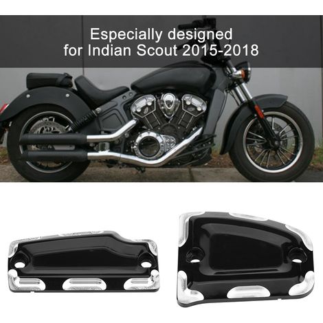Protège-maîtres-cylindres avant et arrière en billet pour Indian Scout 2015-2018, couvercles CNC légers, kit de 2 pièces, finition aluminium, accessoires moto. (1/5)