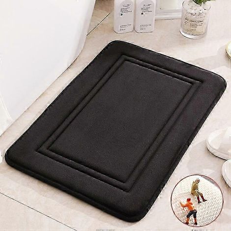 Tapis de sol antidérapant Y8u à rebond épais pour salle de bain et cuisine - Noir Rebound 40