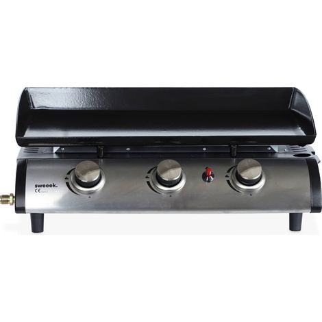 Plancha au gaz 3 feux - Porthos 3 brûleurs - 7.5 kW. barbecue. cuisine extérieure. grande plaque émaillée. inox