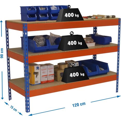 Simonrack Banco da lavoro Blu Arancio Legno Robusto