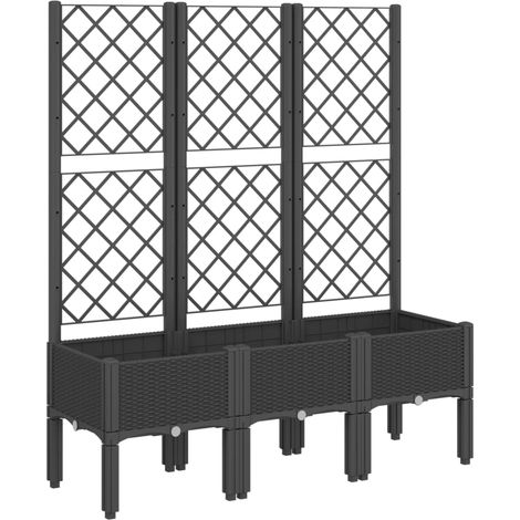 Maison Exclusive - Pflanzkübel mit Rankgitter Schwarz 120x40x142