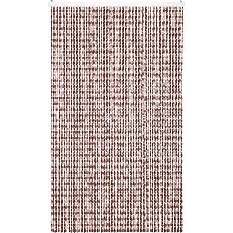 Tenda Antimosche per Porta Finestra A Pannello Con Telaio In PVC, In più Colori, Moschiera con Corde a Perline per Esterno Interno Fili a Caduta Caffe - 140 x 230 Cm