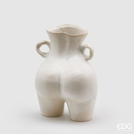 EDG Enzo De Gasperi Vaso Chakra Booty H 27 Cm 20 x 16,5 Cm Ceramica Bianco