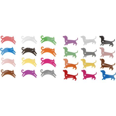 24 Silikon-Glasmarker für Katzen und Hunde, Tierformen zur Kennzeichnung von Weingläsern auf Partys (1/5)