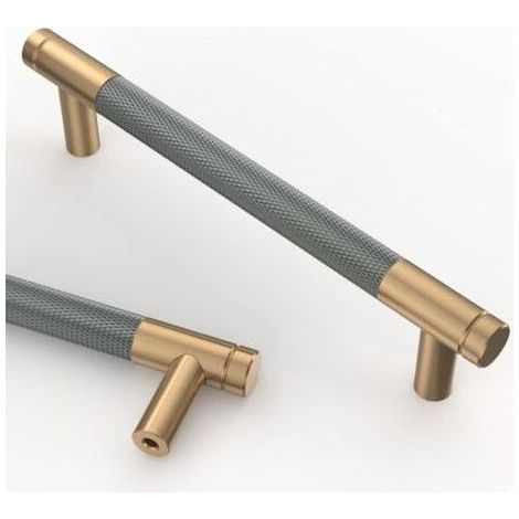 Lot de 10 poignées de meuble 128mm en métal doré – Antirouille et résistant à la corrosion – Avec vis pour tiroirs et armoires - UK0026 (1/5)