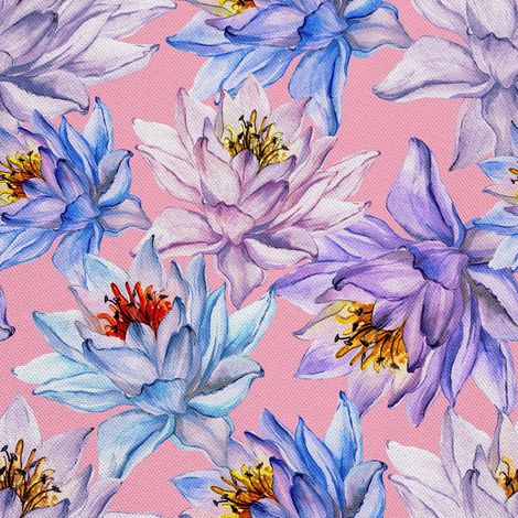 Outdoor-Dekostoff Oxford - Motiv Lotusblumen Tropen I DX227 (1/5)