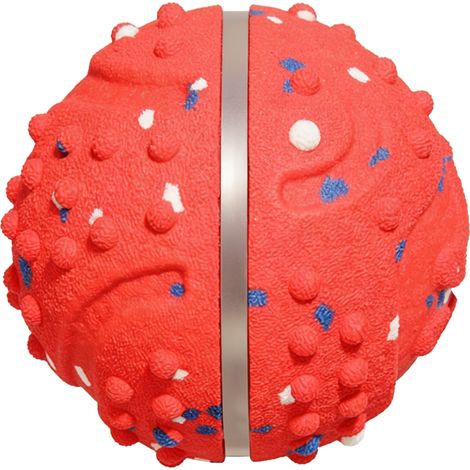 Jouet interactif de balle de chien rebondissant automatique avec la lumière colorée preuve de mastication animal de compagnie roulant et sautant rouge (1/5)