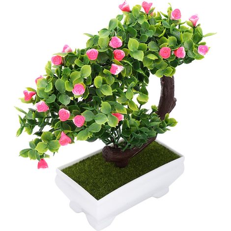 Künstlicher Bonsai-Baum mit Blüten, Topfpflanze mit künstlichem Blütenzweig, Dekoration für Zuhause und Büro, realistischer Miniaturbaum (1/5)