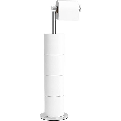 Toilettenpapierhalter, freistehend, Edelstahl, für 5 Rollen Toilettenpapier, Silber (1/4)