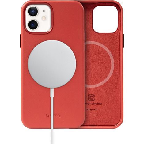 Crong Essential Cover Magnetische MagSafe Lederhülle für iPhone 12 / iPhone 12 Pro (Rot) (1/5)