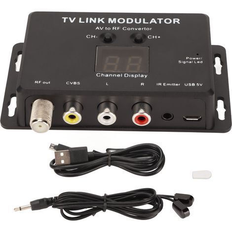 Modulateur AV vers RF PAL/NTSC Compact avec Retour IR pour Box TV, DVD, Enregistreur (1/5)