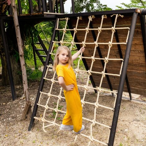 Filet d'escalade pour enfants 3-6 ans filet de protection pour aire de jeux Ninja terrain d'obstacle dim. 1,5 x 2 m (1/5)