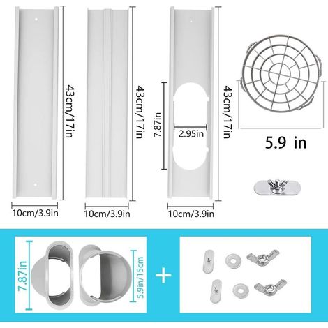 Plaque d'étanchéité pour Fenêtre de Climatisation Mobile, Panneau d'Obstruction Réglable et Extensible 10 cm (Lot de 6), Accessoire pour Tuyau d'Évacuation d'Air (1/5)