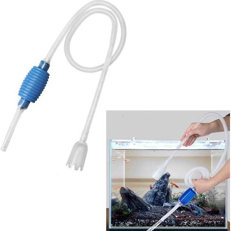 1,4 m langer Aquariensauger, Wasserwechsler, Bodengrundreiniger und manueller Saugschlauch (Blau) (1/4)