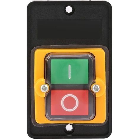 Commutateur à Bouton Poussoir, AC220V / 380V 10A Bouton Poussoir Étanche Interrupteur Sécurité Interrupteur à Bouton-Poussoir ON/OFF pour Machines Textiles d\'Équipement Mécanique