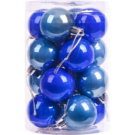 Boule De Décoration De Noël - 16 Pièces - En Plastique - Diamètre 6 Cm - Pour Arbre De Noël - Violet Rouge Assorti (1/5)