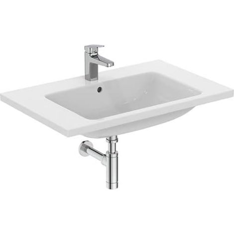 Ideal Standard - i.life B, Lavabo Top da 81 cm con foro centrale per la rubinetteria e troppopieno, Bianco (1/5)