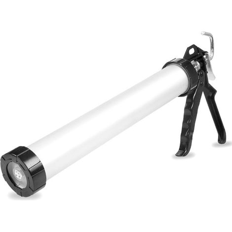 Pistolet à calfeutrer manuel en aluminium, poignée rotative à effort réduit pour espaces étroits, outil de masticage professionnel, cartouche standard, usage domestique et chantier. (1/5)