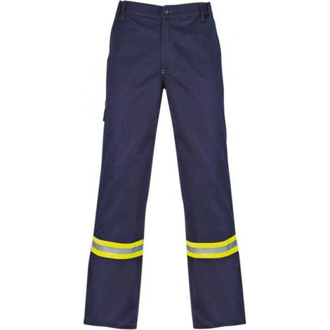 Pantalón multiprotección alta visibilidad, ignífugo, anti arco eléctrico y antiestático azul marino TROMSO SAFETOP - ARAPRO 136 XL