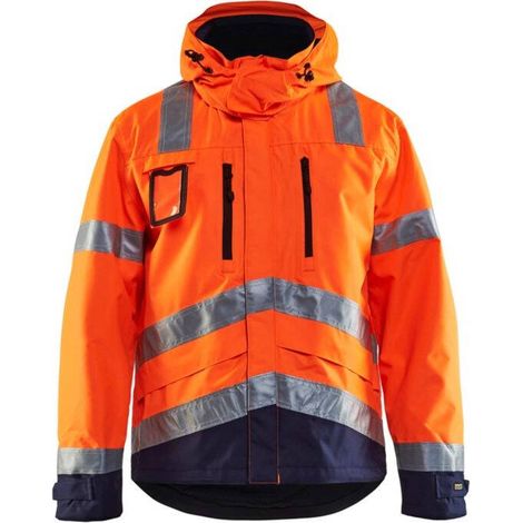 Giacca da lavoro ad alta visibilità 4837 - Arancione fluorescente/Marine 4XL (1/5)