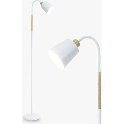 Lampadaire Sur Pied Blanc Anten VILI Pivot Douille E27 max. 60W Lampe de Canapé Moderne en métal avec hauteur 159cm pour Salo (1/4)