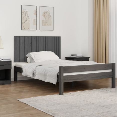 Wand-Kopfteil Grau 127,5x3x60 cm Massivholz Kiefer vidaXL