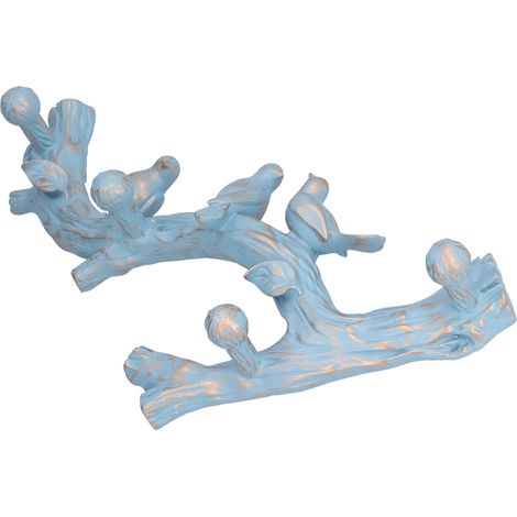 Set aus 3D-Vogel-Wandgarderobenhaken für den Eingangsbereich, kein Bohren erforderlich, originelle Wanddekoration, hellblau (NX0181c), mittlere Größe (38 cm) (1/5)