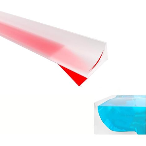 Joint de douche autocollant en silicone pour cabine de douche - 260 cm - Bande de protection contre les éclaboussures - Joint de porte de douche - Pour salle de bain et cuisine - Translucide (1/5)