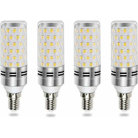 E14 LED-Lampe, 16 W, kaltweiß. Entspricht einer 100- bis 120-W-Halogenlampe, 1600 lm Lichtstrom mit 360°-Abstrahlwinkel, geeignet für Kronleuchter, Wandleuchten und Nachttischlampen, 4er-Pack, nicht d (1/5)