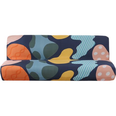 Housse de futon imprimée en polyester, protection de meubles, canapé extensible en polyester élastique coloré (1/5)